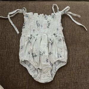 Floral Baby Romper with Ties